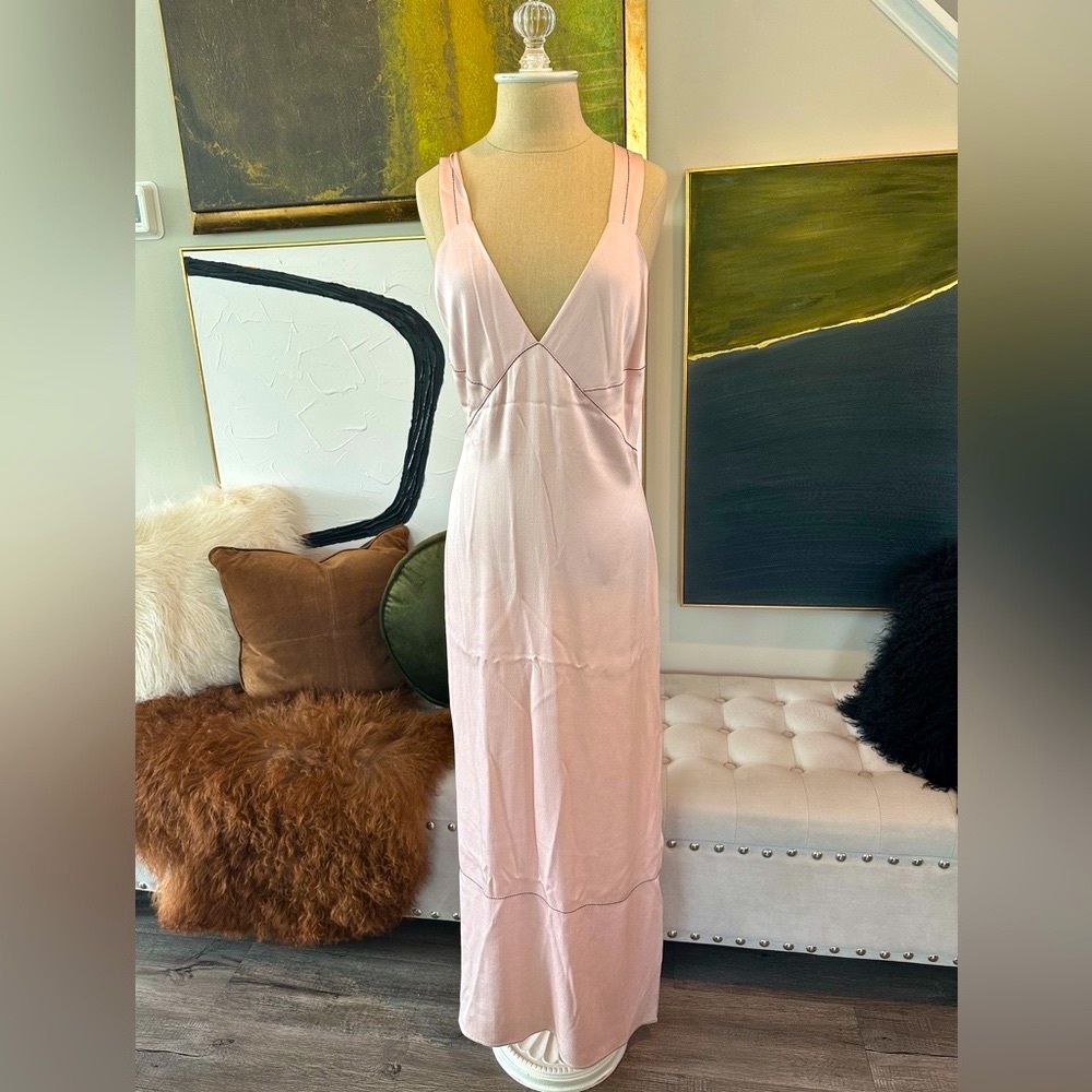 PRETT IN PINK🩷 NORDSTROM’S SIGNATURE Collection, Pink Satin Maxi Dress